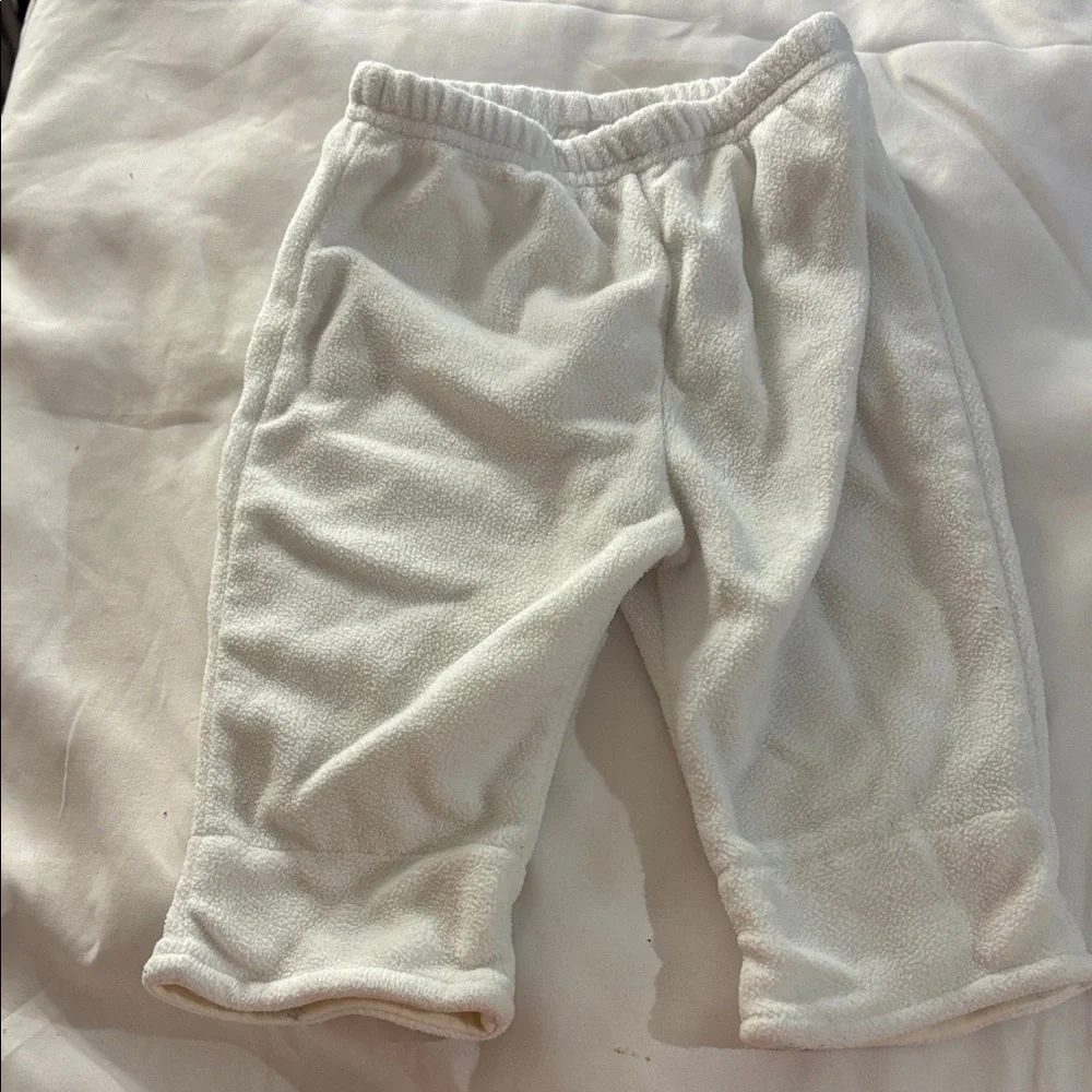 Carter's Soft White Fleece Joggers 6 months